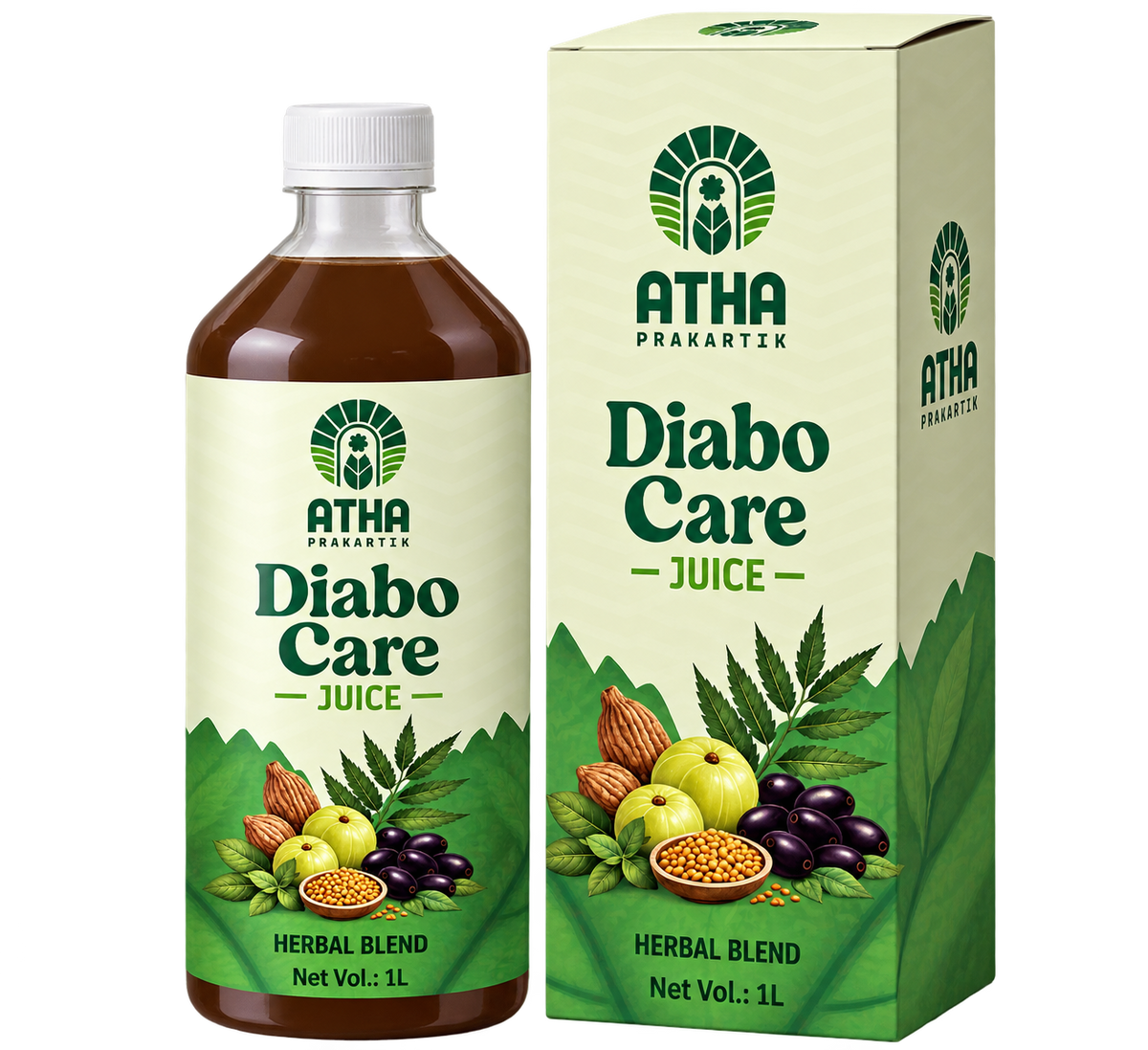Diabo Care Juice herbal blend bottle and box